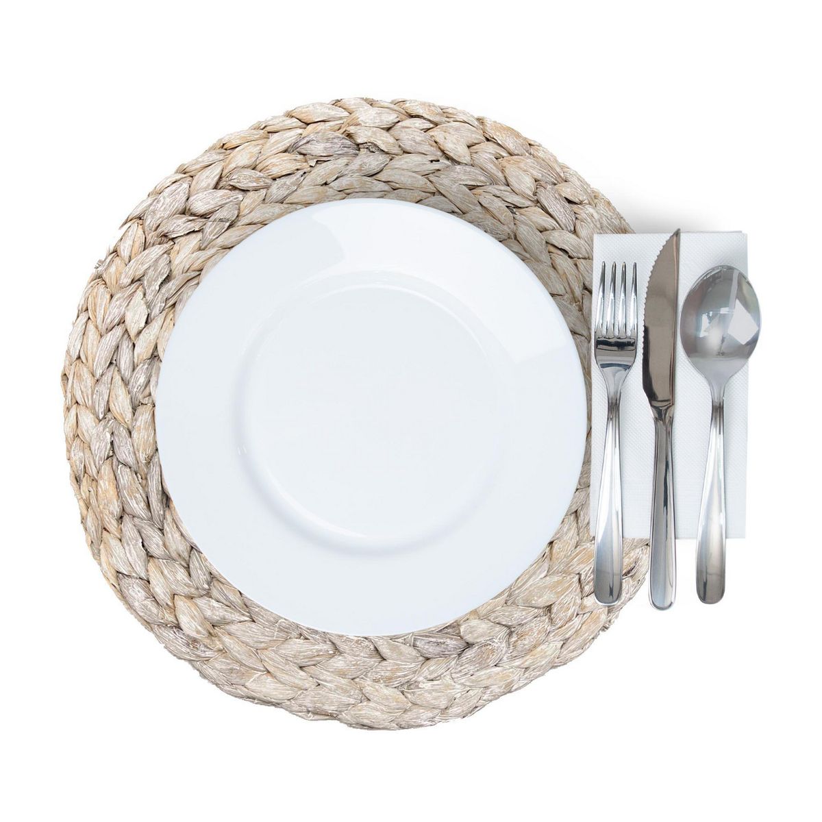 MERIGGI - Individual Redonda 35x35 cm Fibra Blanco