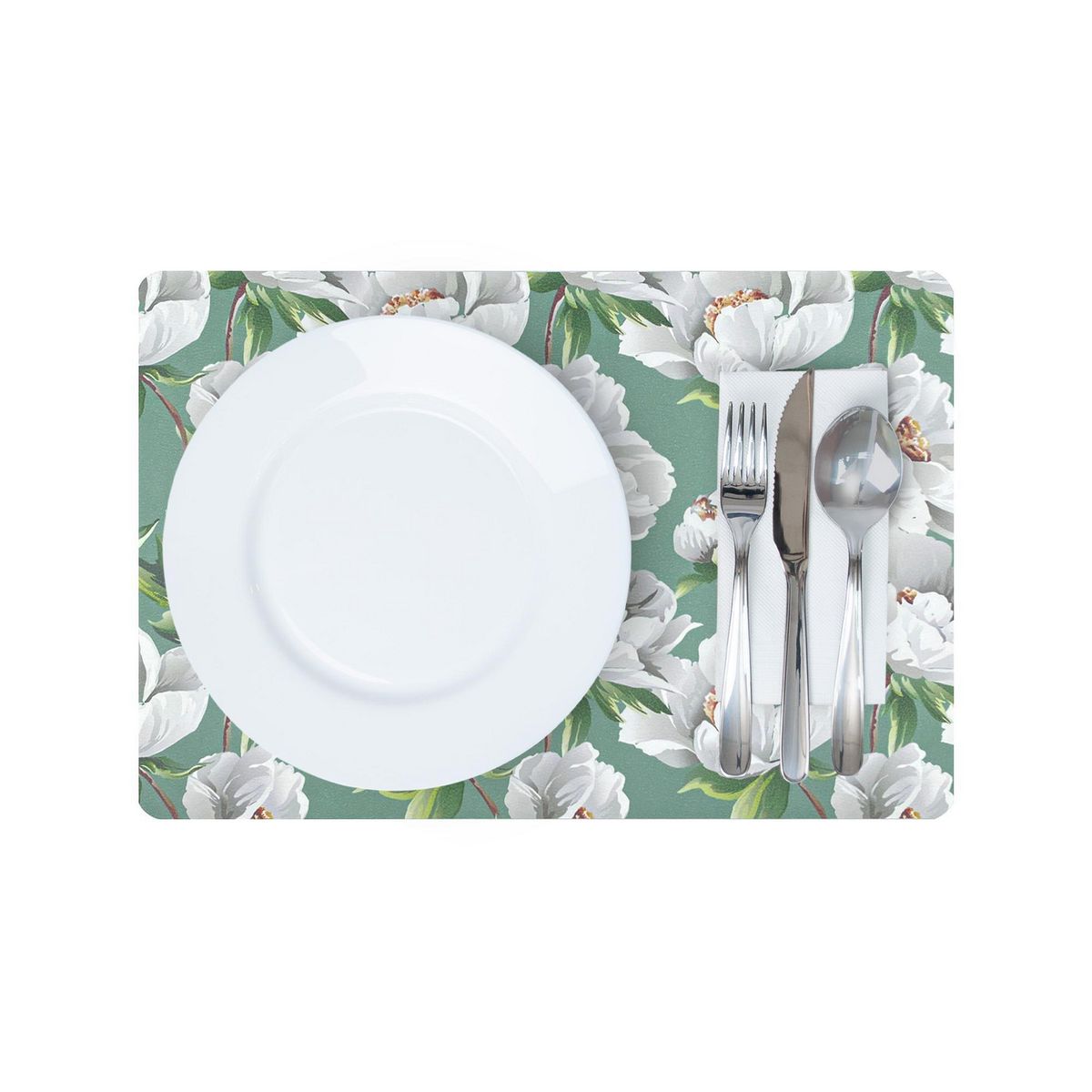 MERIGGI - Individual Rectangular 30x43 cm Flores Verde