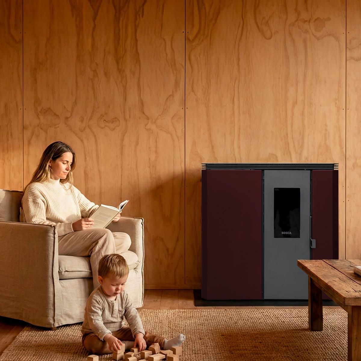 BOSCA - Calefactor Pellet FIT+ Black Vision Charcoal