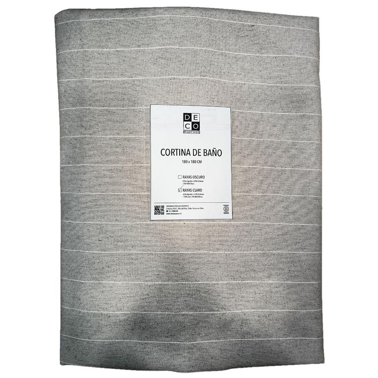 Cortina de Baño Rayas Claro 180x180 cm Beige