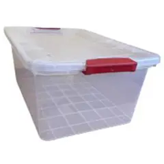 VITALY - Caja Vitalbox 36x28x53 cm 38 l Transparente/Rojo