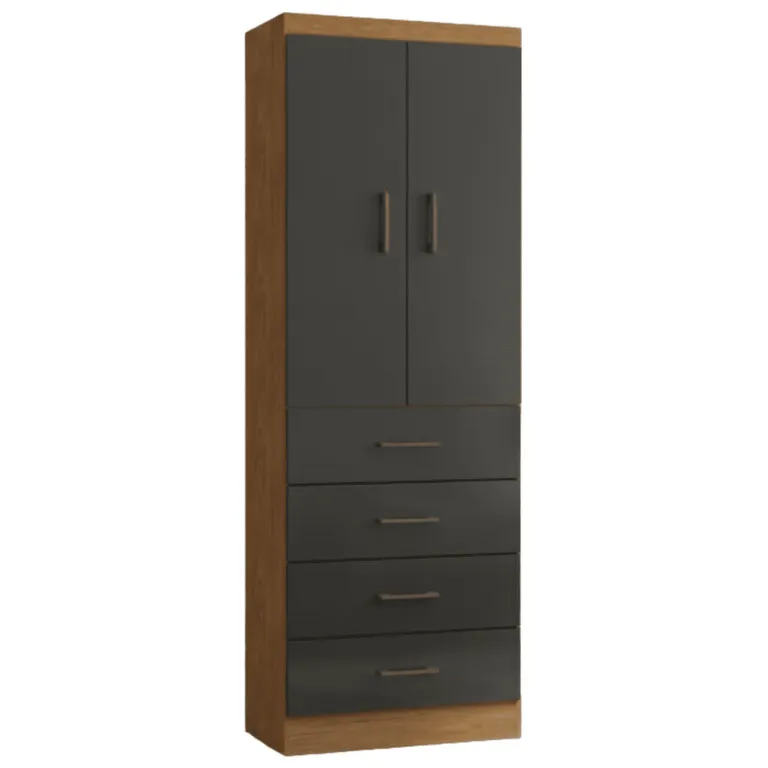 Clóset 2 Puerta(s) 4 Cajón(es) 1 Repisa(s) 62x182x40 cm Negro