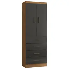 EXIT - Clóset 2 Puerta(s) 4 Cajón(es) 1 Repisa(s) 62x182x40 cm Negro