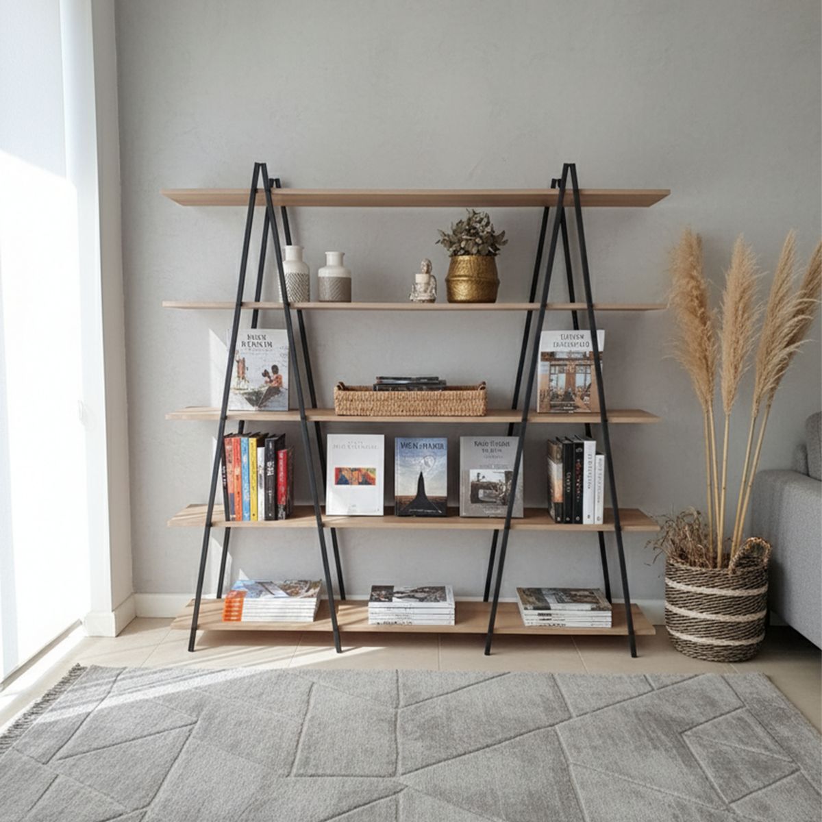 HOME MOBILI - Estante MDP 5 Nivel(es) 150x150x33 cm Café