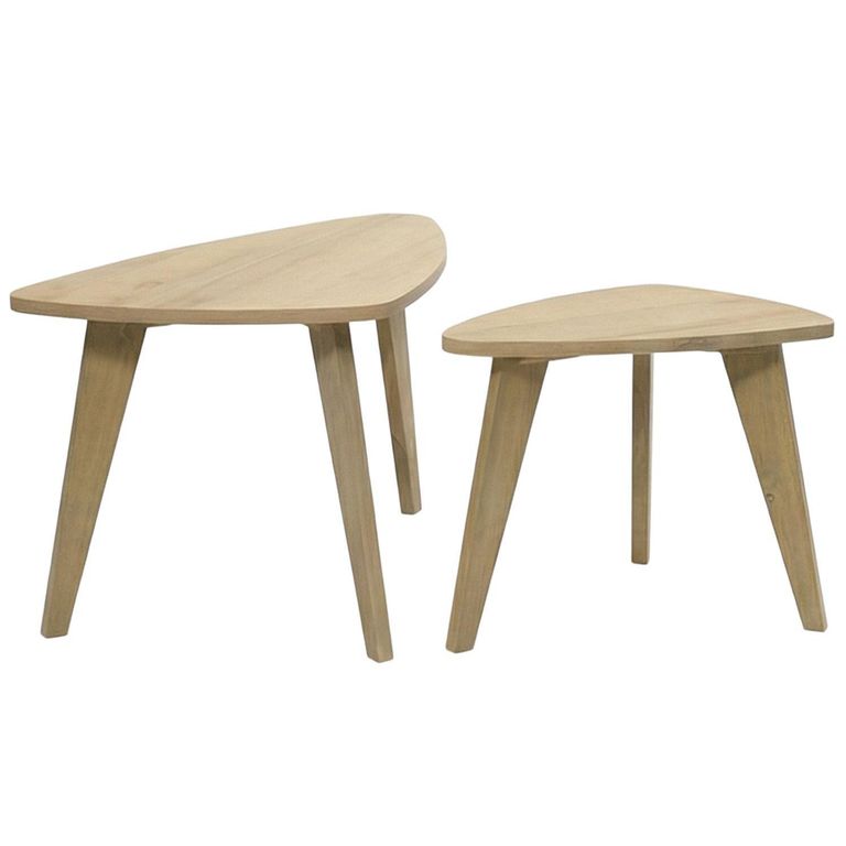 HOME MOBILI Set 2 Mesas Lund Natural 50x85x44 cm