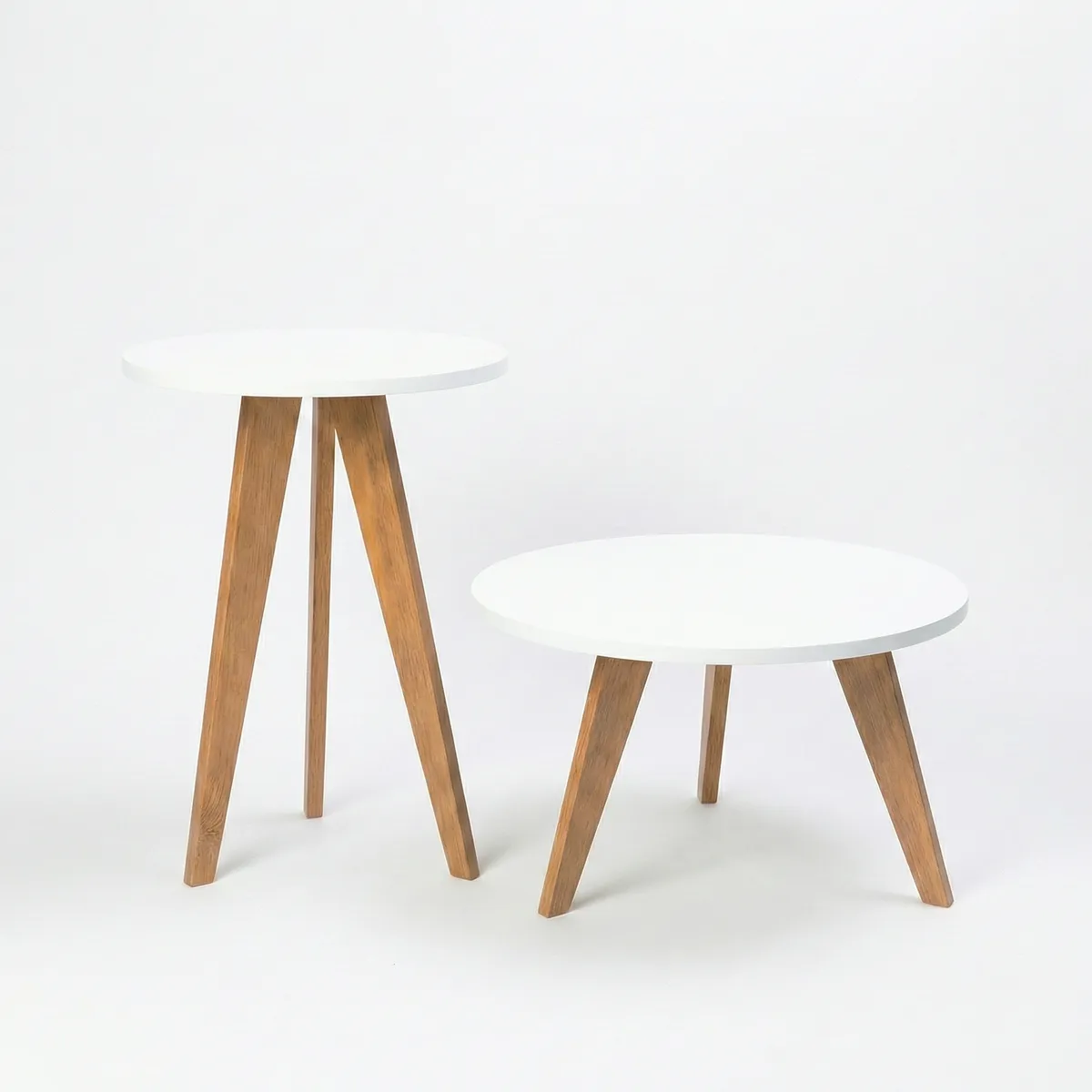 HOME MOBILI - Set 2 Mesas Orla Blanco 45x45x60 cm