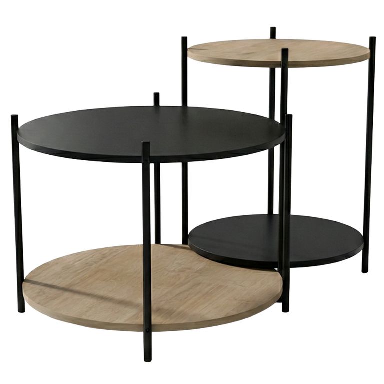 HOME MOBILI Set 3 Mesas Krav Negro 45x45x59 cm