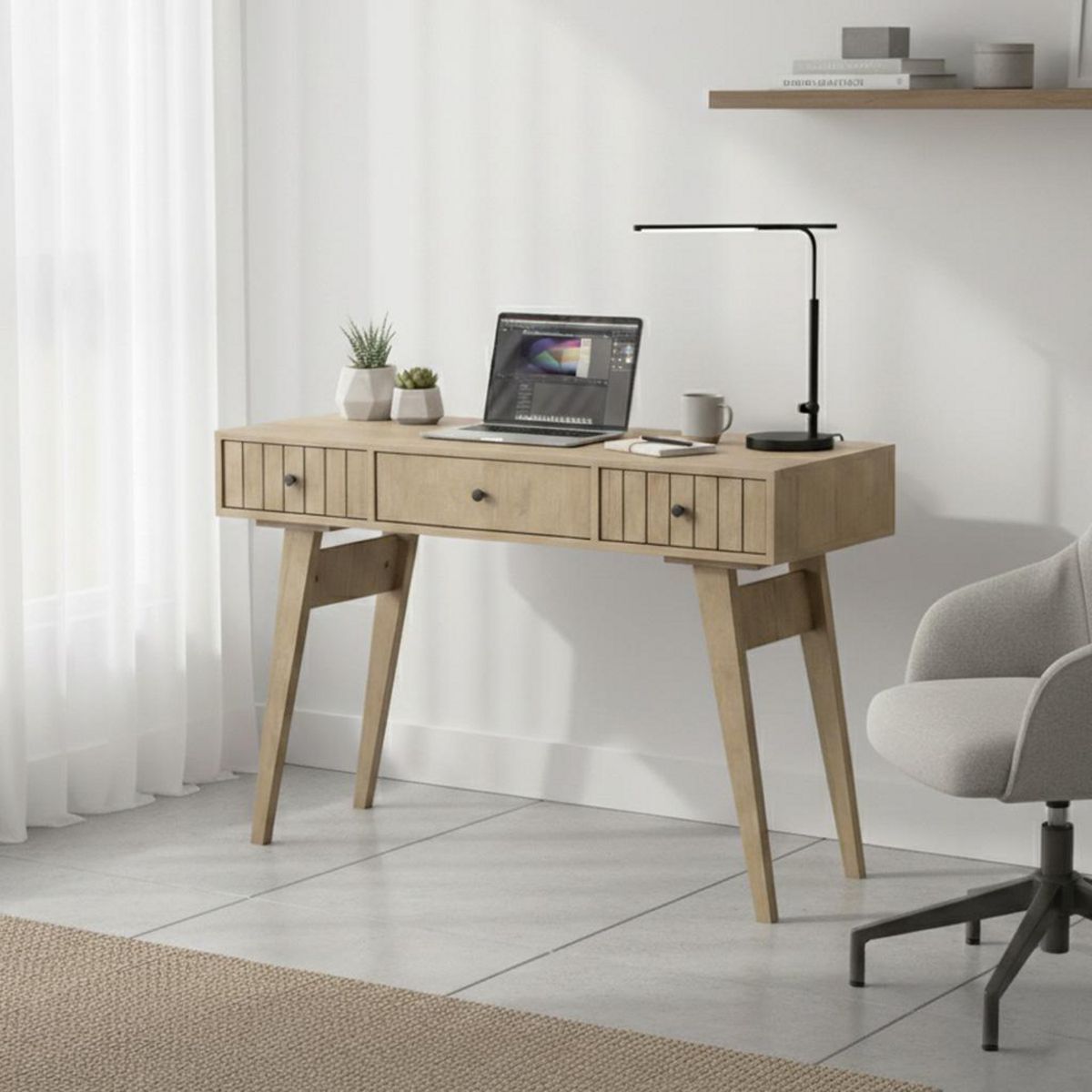 HOME MOBILI - Escritorio Karl Natural 120x75x45 cm