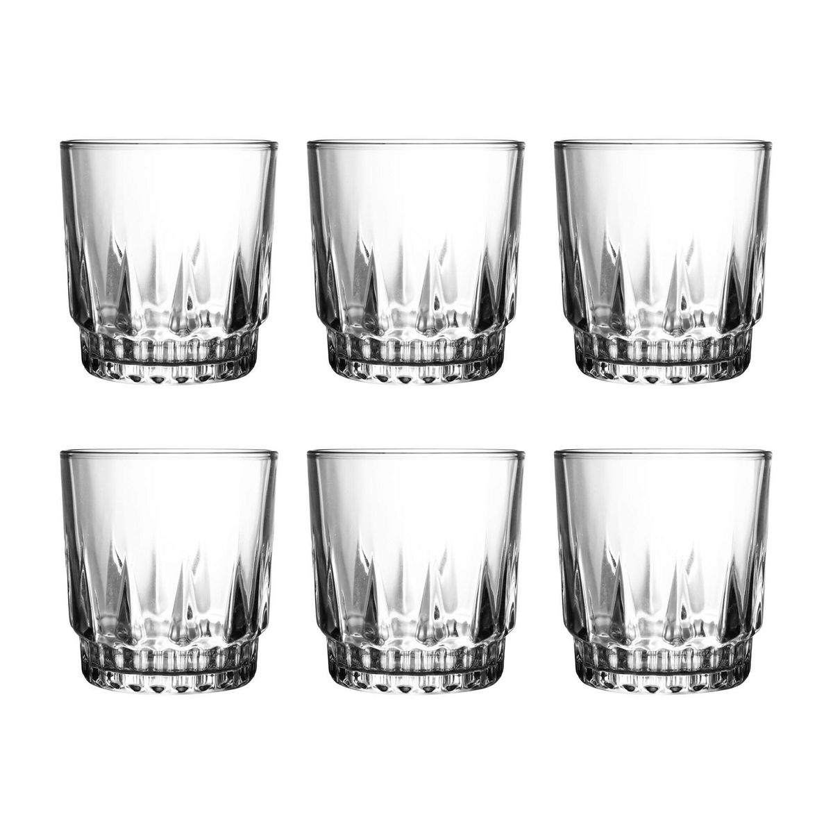 DORAL - Set 6 Vasos Cortos de Vidrio 310 ml Transparente