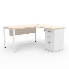 INDUMAC - Estación de Trabajo Paris Office Pure Legno/Blanco 150x75x150 cm