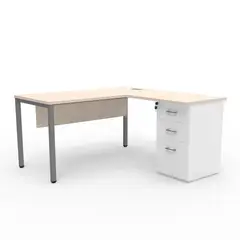 INDUMAC - Estación de Trabajo Paris Office Pure Legno/Gris 150x75x150 cm