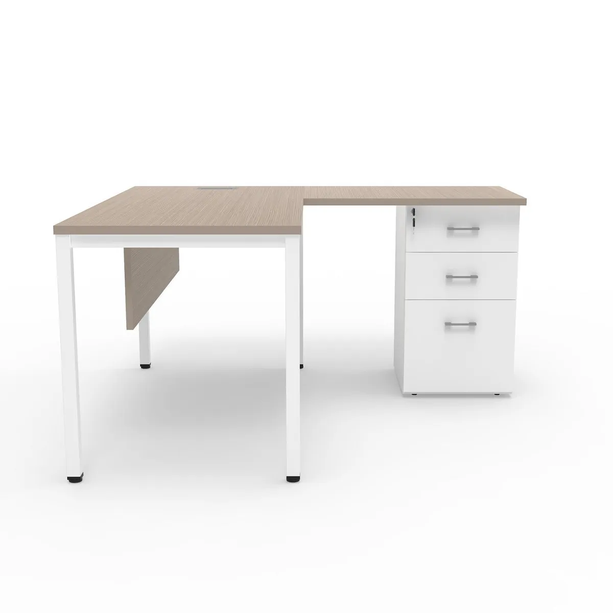 INDUMAC - Estación de Trabajo Paris Office Silver Legno/Blanco 150x75x150 cm