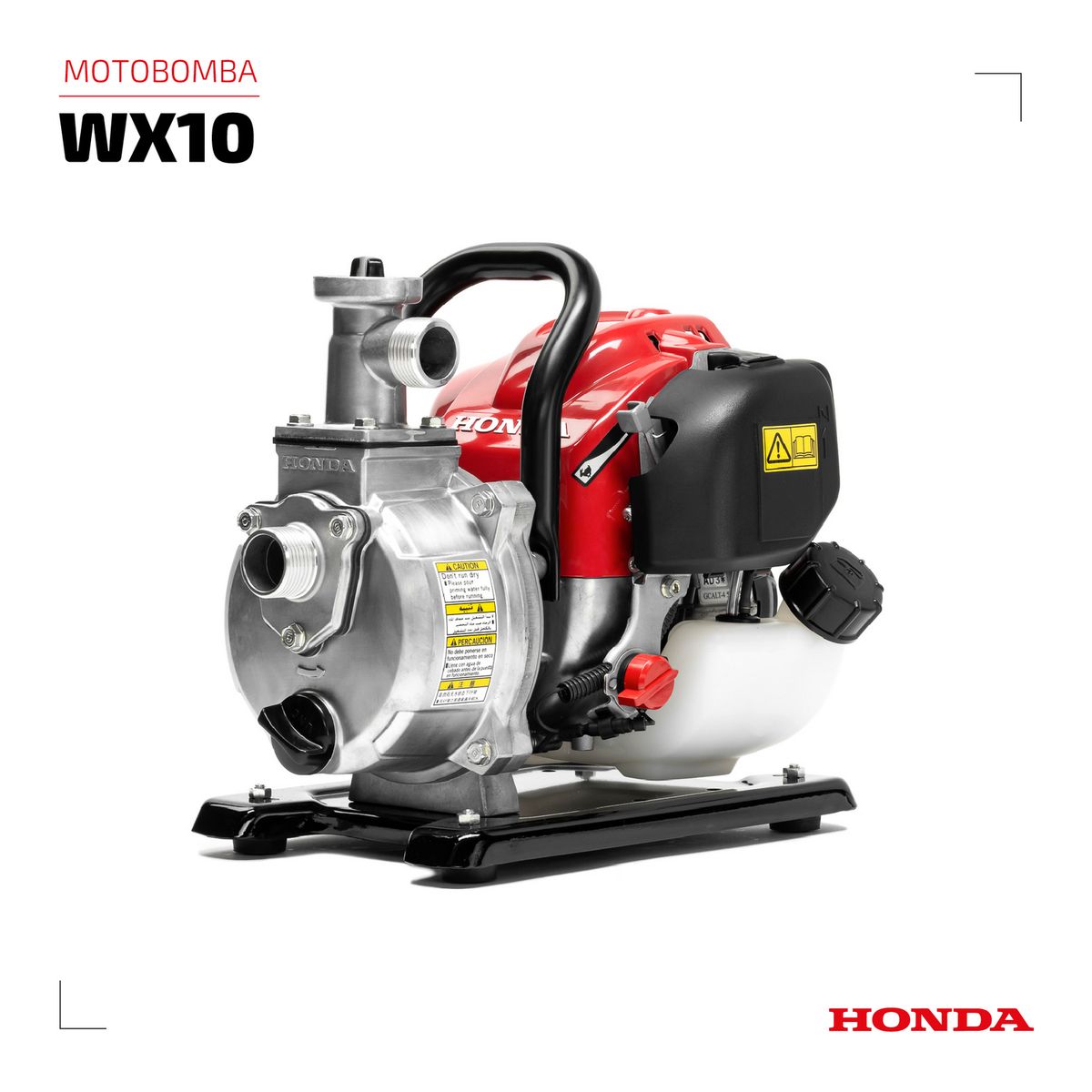 HONDA - Motobomba 1” gasolina, agua limpia 120 L/min