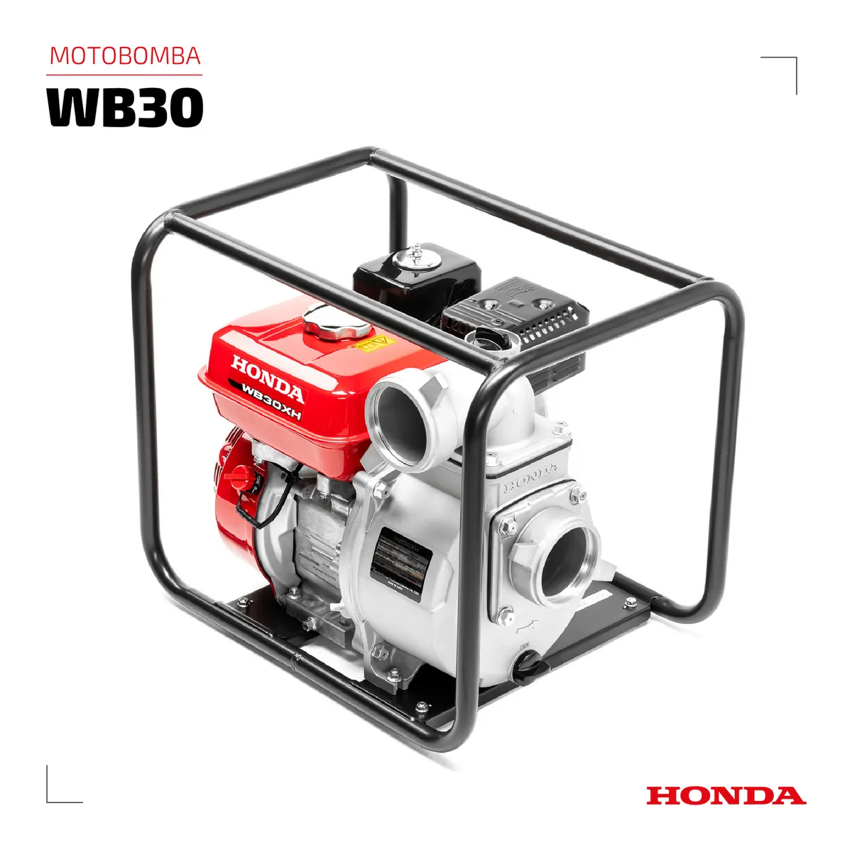 HONDA - Motobomba 3” gasolina, agua limpia alto caudal 1100 L/min
