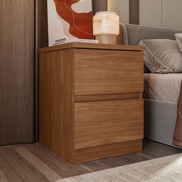 Velador 2 Cajón(es) Bari 44.8x58x43 cm Jatoba