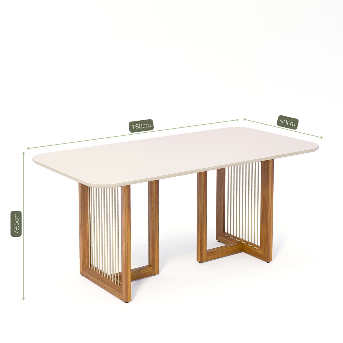 DECOCASA - Juego de Comedor Regia 6 Sillas Mesa Rectangular Beige