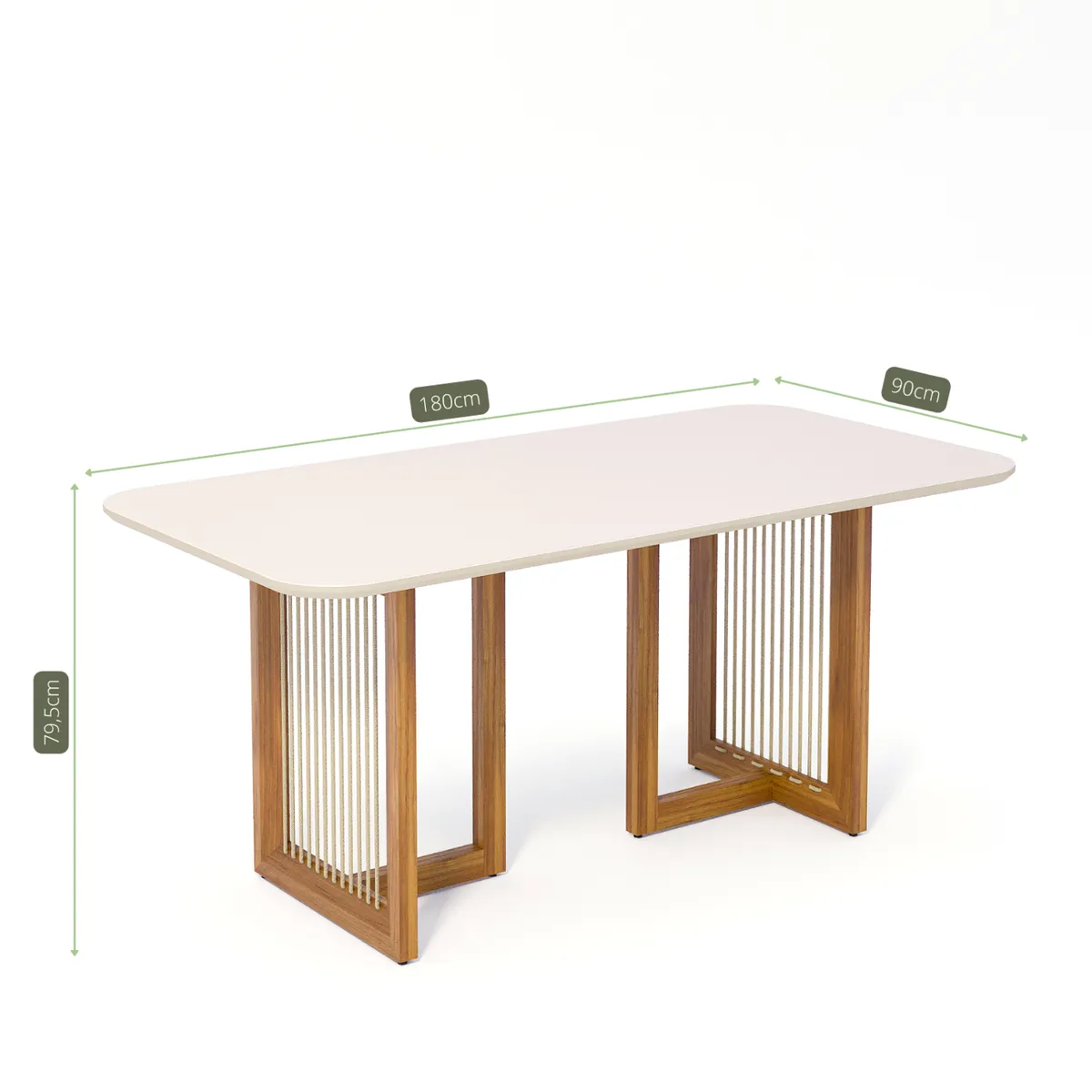 DECOCASA - Juego de Comedor Regia 6 Sillas Mesa Rectangular Beige