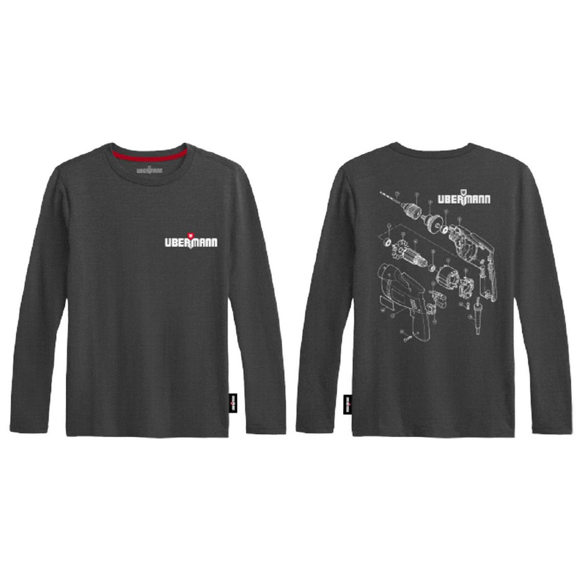 UBERMANN - Polera manga larga Hombre Gris XL