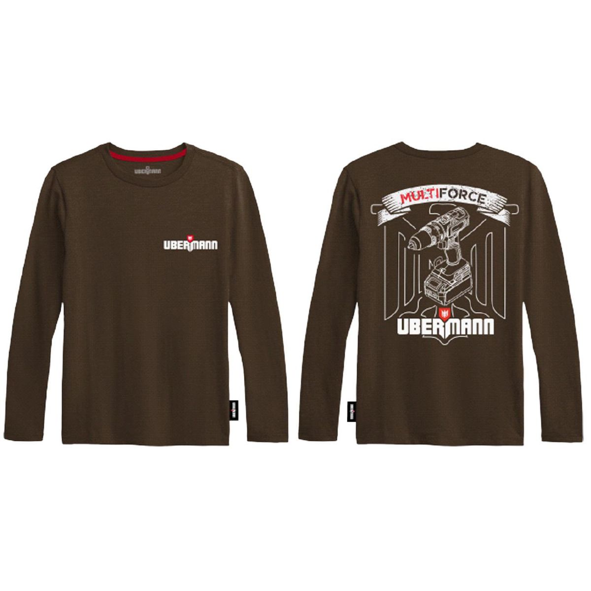 UBERMANN - Polera manga larga Hombre Café L