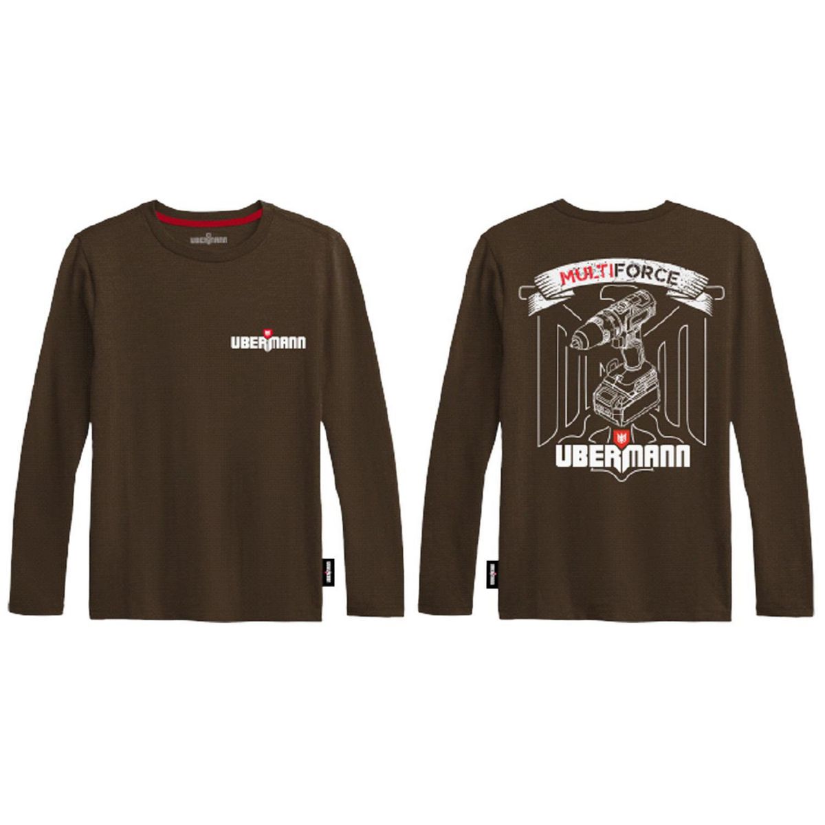 UBERMANN - Polera manga larga Hombre Café XL