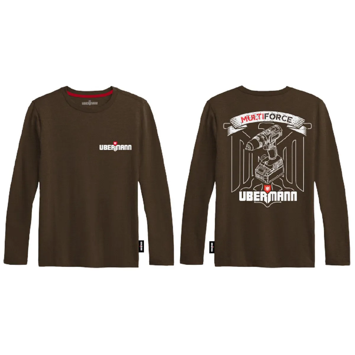 UBERMANN - Polera manga larga Hombre Café XL
