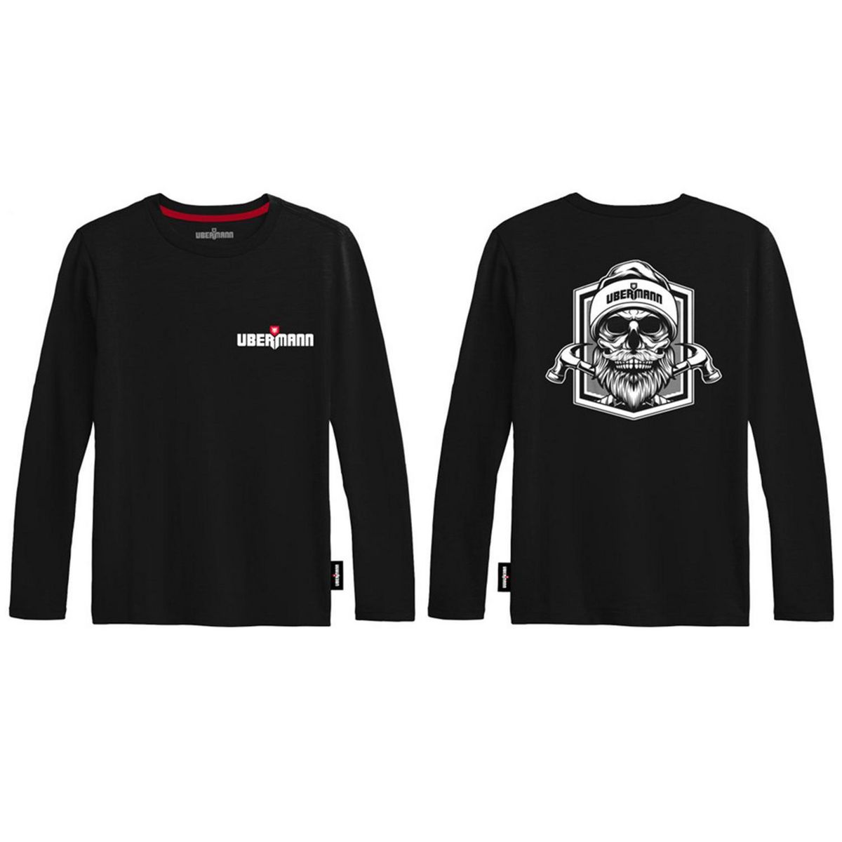 UBERMANN - Polera manga larga Hombre Negro L