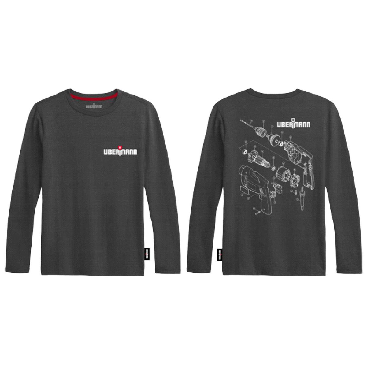 UBERMANN - Polera manga larga Hombre Gris L