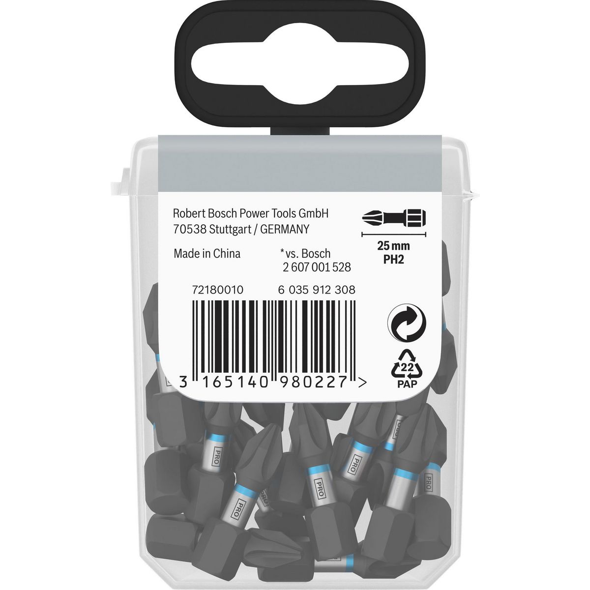 BOSCH - Set 25 puntas PRO Impact para atornillar PH2/25mm