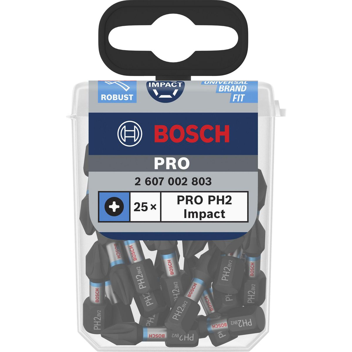 BOSCH - Set 25 puntas PRO Impact para atornillar PH2/25mm