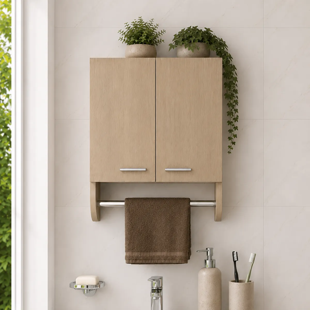 TUHOME - Botiquin 2 puertas bath 50x45x14,5 cm Cartagena