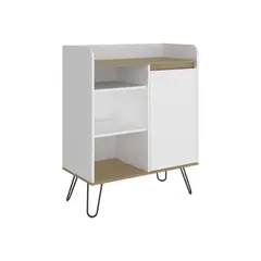 TUHOME - Estación de café 1 puerta espresso 99,4x80,1x40,3 cm blanco y fresno