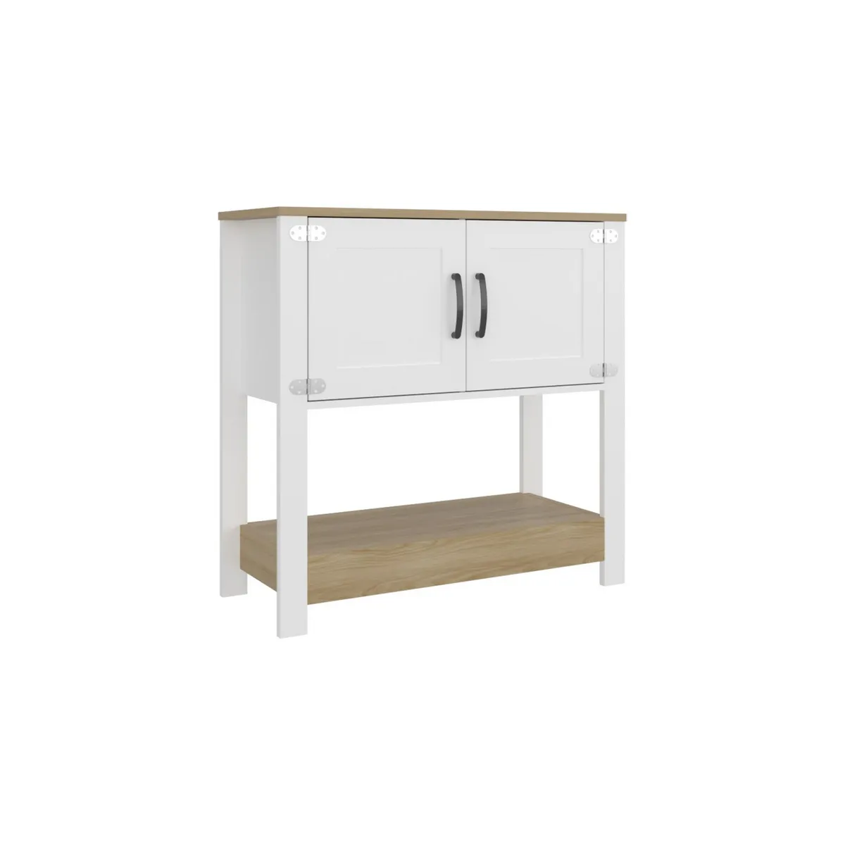 TUHOME - Estación de café 2 puertas latte 87,1x89,0x35,9 cm blanco y fresno