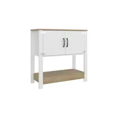 TUHOME - Estación de café 2 puertas latte 87,1x89,0x35,9 cm blanco y fresno