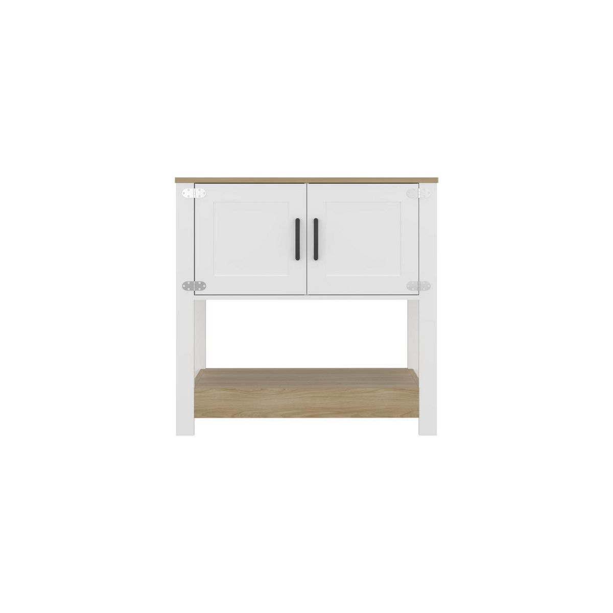 TUHOME - Estación de café 2 puertas latte 87,1x89,0x35,9 cm blanco y fresno
