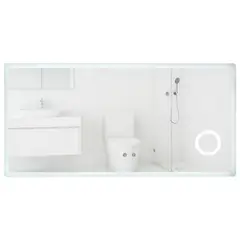 STRETTO - Espejo Horizontal Baño Forma Rectangular 50x120 cm Rodas