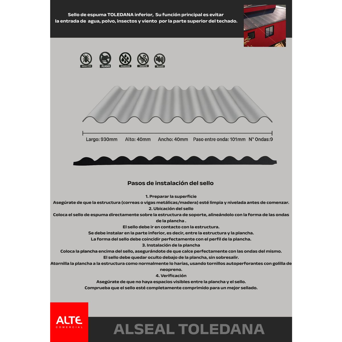 ALTE - Sello ondulado Toledana Techumbres