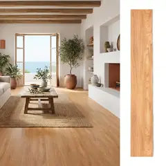 NEOX CERAMICA - Piso Vinilico 5.3 mm 18x122 cm SPC wood honey Beige 2.23 m2