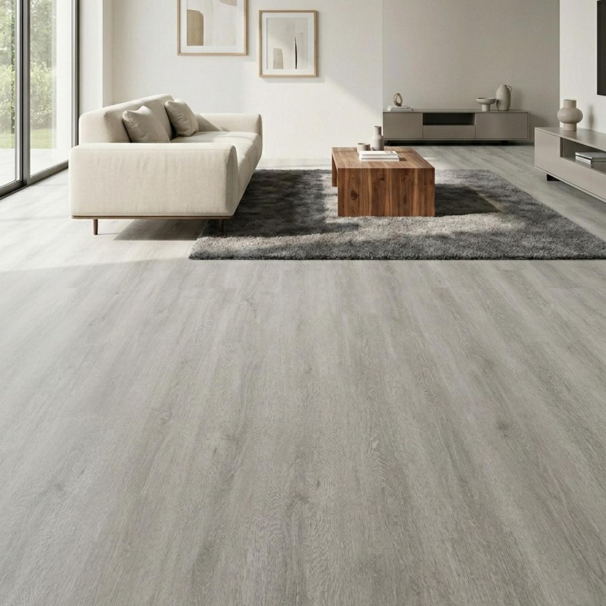 NEOX CERAMICA - Piso Vinilico 5.3 mm 18x122 cm SPC wood silver Gris 2.23 m2