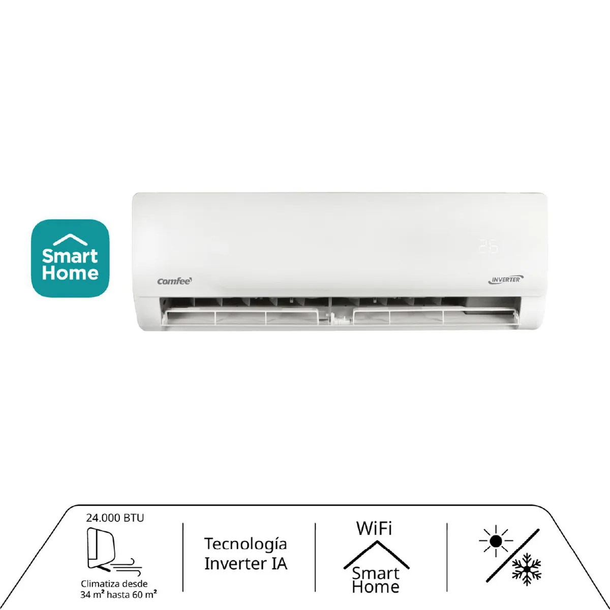 MIDEA - Aire Acondicionado Split Inverter Comfee 24000 BtuH