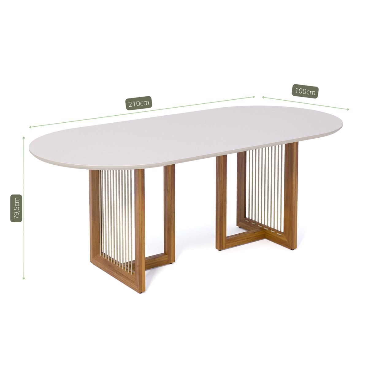DECOCASA - Juego de Comedor Regia 6 Sillas Mesa Ovalada 79,5x210x100 cm Café