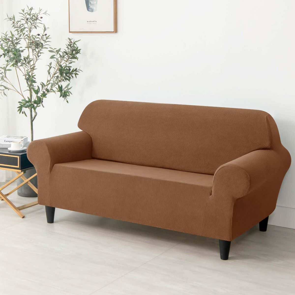 PALERMO - Funda Prot Sofa 2 Cuerpo Cafe