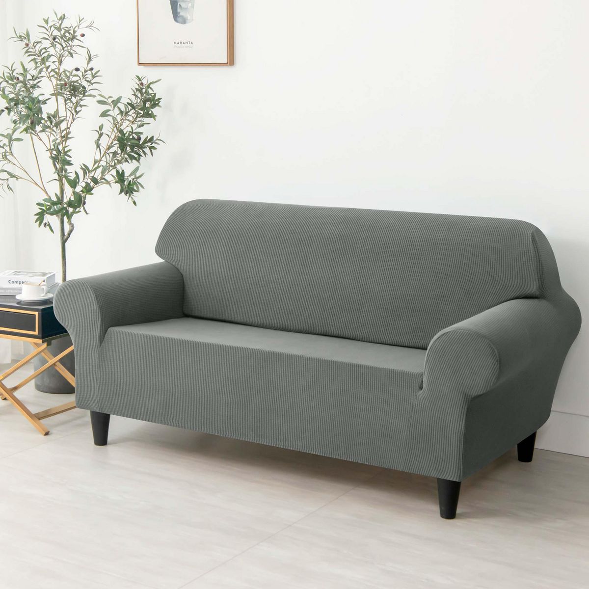 PALERMO - Funda Prot Sofa 2 Cuerpo Gris