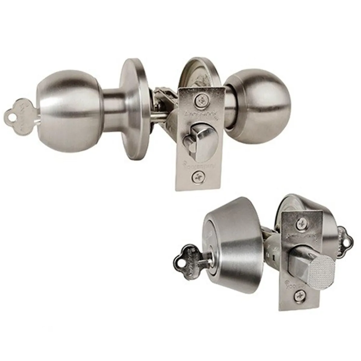 ANDESLOCK - Kit pomo y cerrojo Cerradura de acceso Pomo Gris 