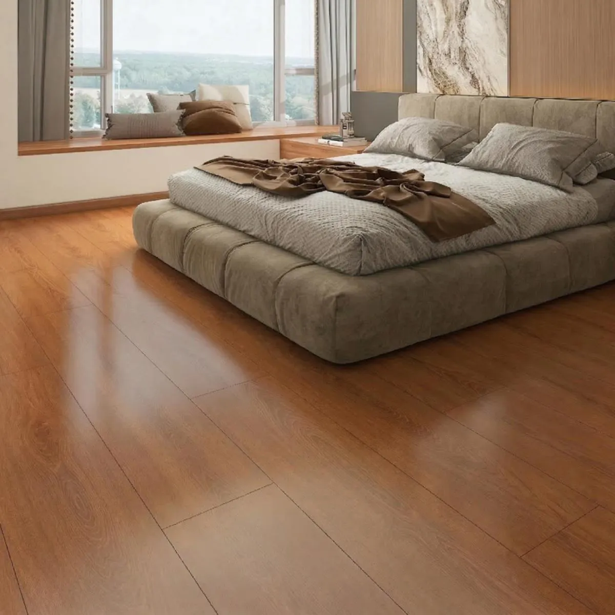 CORDILLERA - Piso Vinilico SPC 4 mm 18.3x122 cm Patagonia Alerce Café 2.232 m2