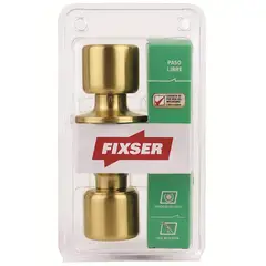 FIXSER - Pomo Cerradura libre paso Pomo Embutida Dorado Satin Gol