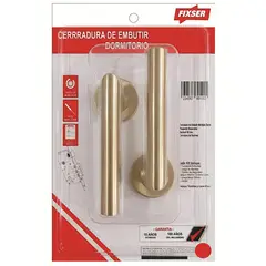 FIXSER - Manilla Cerradura de dormitorio Manilla Embutida Dorado Gold