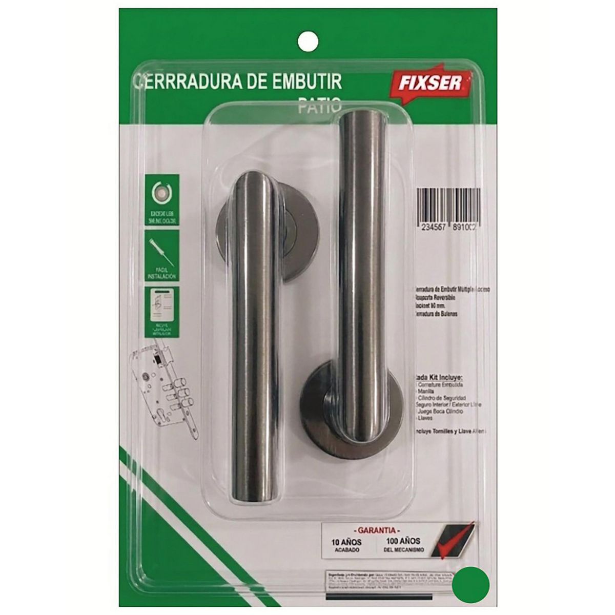 FIXSER - Manilla Cerradura de acceso Manilla Embutida Envejecido Gun Metal