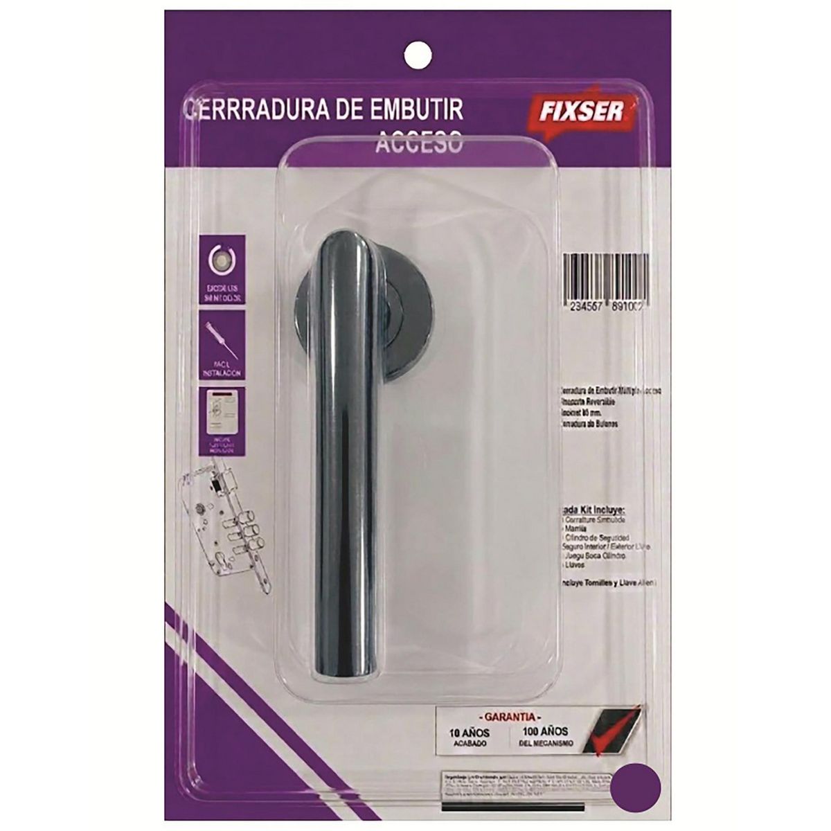FIXSER - Manilla Cerradura de acceso Manilla Embutida Dorado Gun Metal