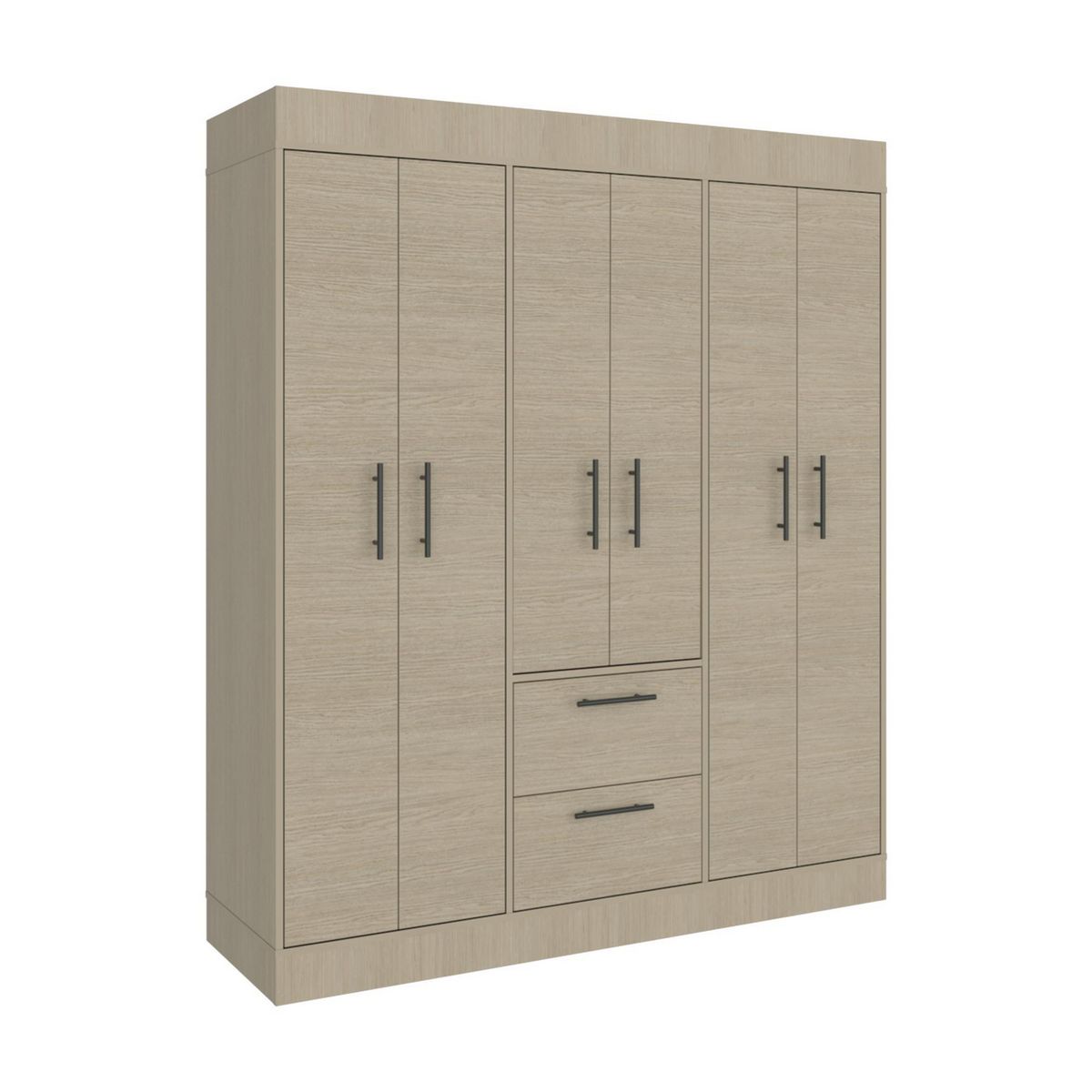 TUHOME - Closet 6 Puerta(s) 2 Cajón(es) 3 Repisa(s) 150x177.9x50.4 cm Beige