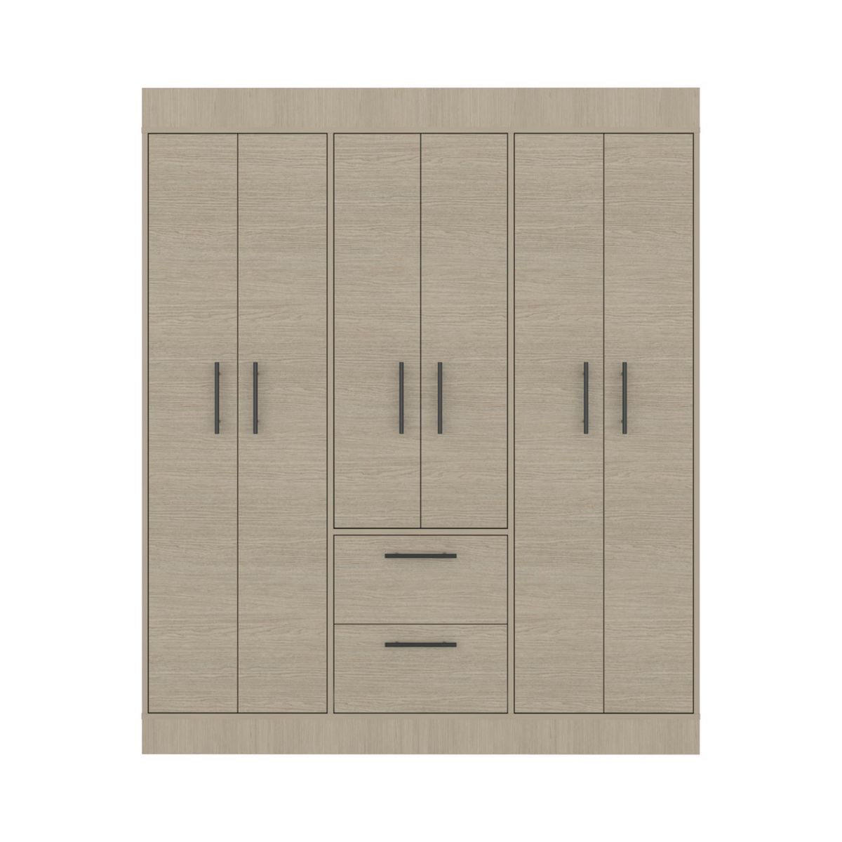TUHOME - Closet 6 Puerta(s) 2 Cajón(es) 3 Repisa(s) 150x177.9x50.4 cm Beige